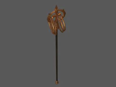 Monk Staff Low-poly 3D model