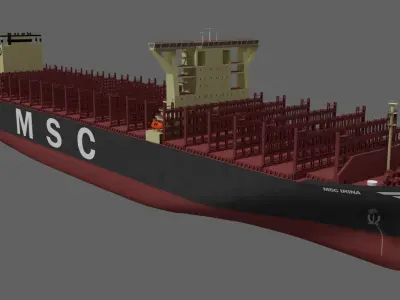 MSC Irina container ship lowpoly 3D model