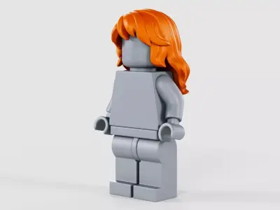 Minifigure Long Wavy Hair Nami  3D model