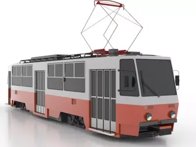 Tatra T5C5K Low Low-poly 3D model