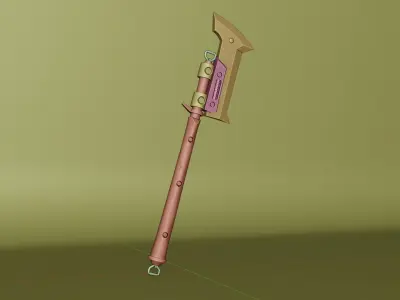 Fantasy Axe Game Asset  Low-poly 3D model