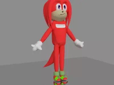 sonic knuckles non rigged Low-poly 3D model