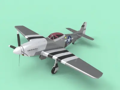 North American P 51 Mustang 3D model