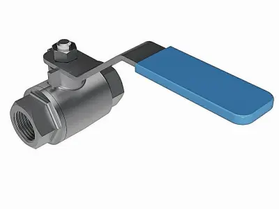 Two Piece Manual Ball Valves - BSP Threaded Ends -  3D model