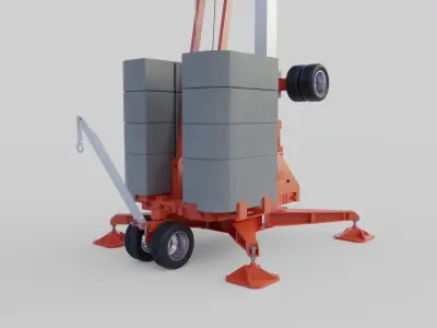 Self Erecting Crane - Construction Crane 3D model