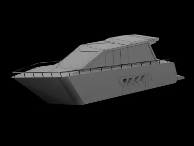 Low Poly Yacht boat Low-poly 3D model