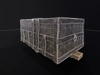 Old Mine Cart Low-poly 3D model