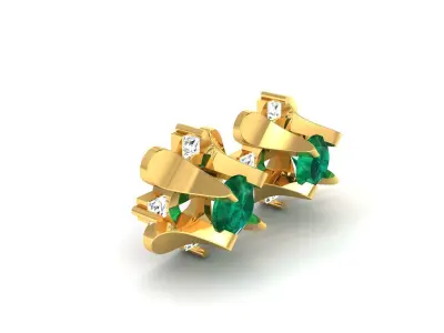 Women Earrings 3dm STL OBJ FBX Render Details 3D print model