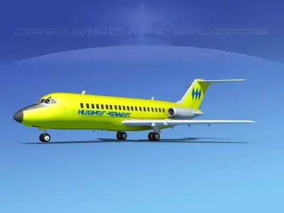 Douglas DC-9-15 Hughes Air West 3D model