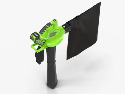 Leaf Blower Vacuum DigiPro G-MAX 40V GreenWorks Low-poly 3D model