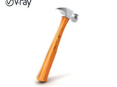 Claw Hammer with Wooden Handle and Metallic Head model pack Low-poly 3D model