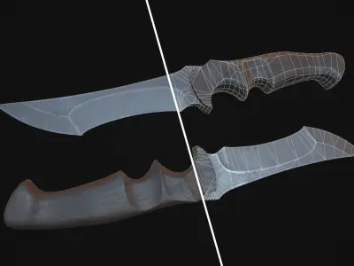 Knives pack 9 models Low-poly 3D model