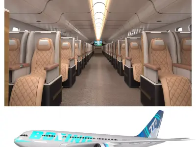 Boeing 777 Low-poly 3D model