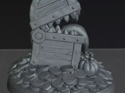 Mimic Chompy Treasure Mimic 32mm Cute Fantasy STL 3D print model