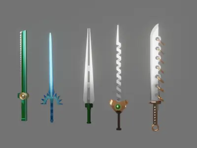 Anime swords Low-poly 3D model