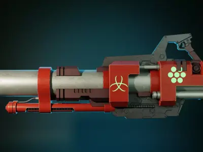 Fantasy Gun Game Asset Low-poly 3D model