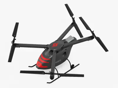  US Navy Offshore Cargo Delivery Drone Rigged for Cinema 4D 