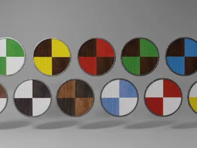 Simple Viking Shield Free low-poly 3D model