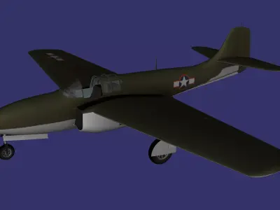 Bell P-59 AiraComet Low-poly 3D model purchase