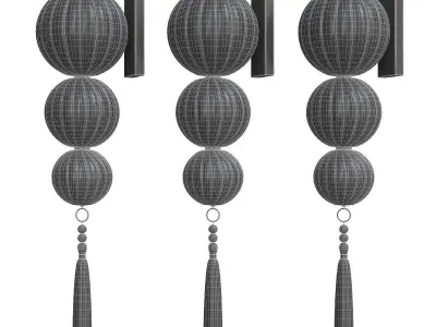 Medina Antique Brass Opal Jade Wall Light 3D model