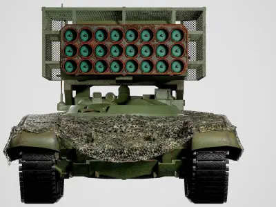 TOS-1A - War in Ukraine Edition - Thermobaric Rocket Launcher Low-poly 3D model