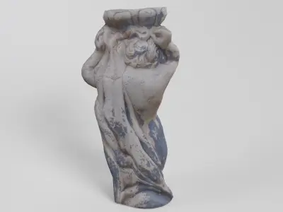 Garden Old Statue Free low-poly 3D model