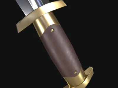 Medieval Dagger Stylized PBR Low-poly 3D model