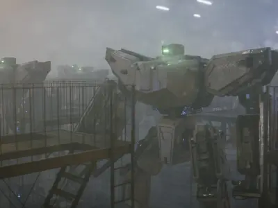 Mech Hangar VFX Low-poly 3D model