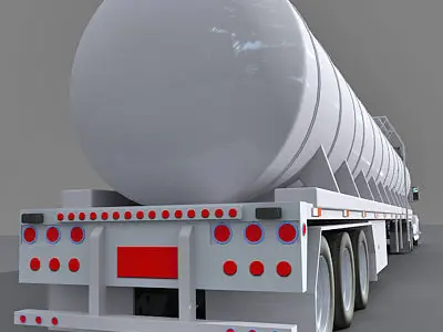White Tanker Truck 1 3D model