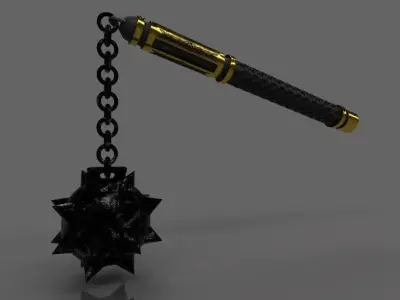 Medieval Mace Low-poly 3D model 4