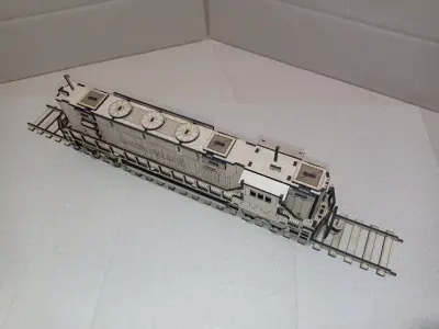 Wooden Locomotive Puzzle Laser Cut DIY Model 3D print model