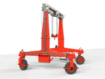 Rubber Tired Gantry Crane Lift 3D model