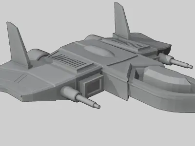 Simple Spaceship gameready  Low-poly 3D model