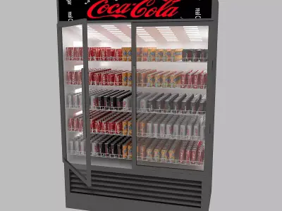 Market Refrigerator Low-poly 3D model