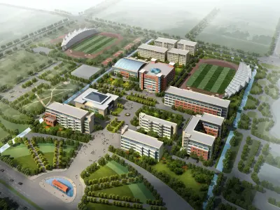 School Building 3D model 5