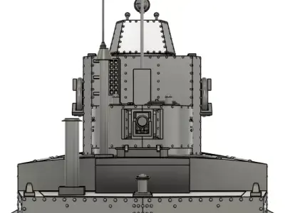 BK1124 Bronekater Soviet River Monitor RC Model 3D print model