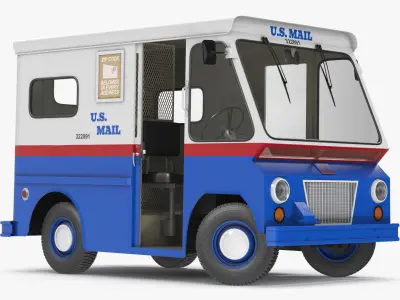 US Mail Studebaker ZIP Van Rigged 3D model