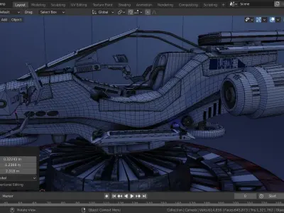 Hover bike Low-poly 3D model