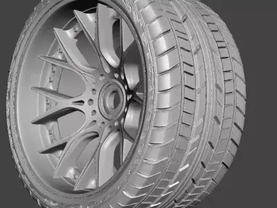 Sports WheelAnd Tire - Alu Felgen 3D print model
