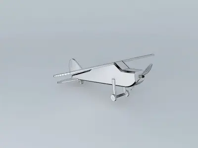 Plane monoplane Wood 3D model