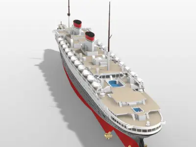 SS Rex ocean liner full hull and waterline printable model  3D print model