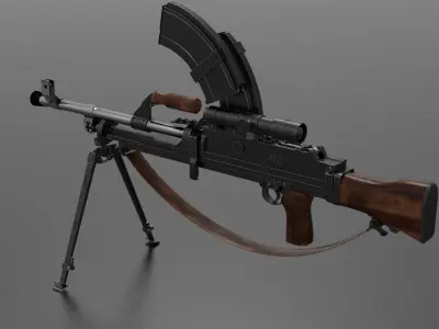 Bren Light Machine Gun LMG Low-poly 3D model