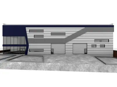 Factory Building Composite Panel Facade 3D model purchase