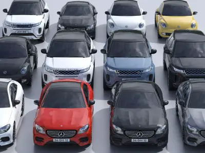 Cars set 3D model