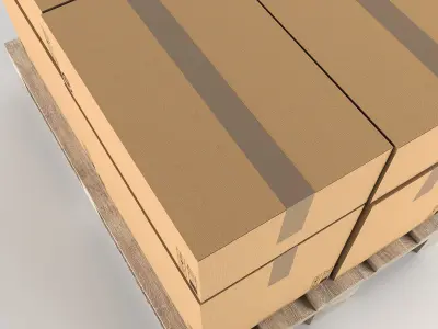 Pallet cardboard box Low-poly 3D model
