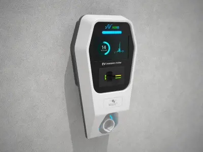 Electric vehicle charger 3 types 3D model