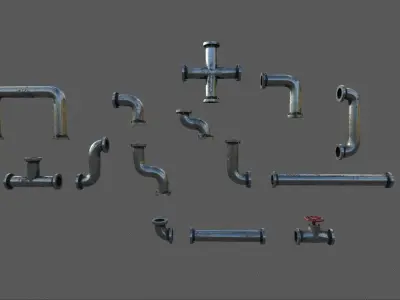 Modular Pipes Low-poly 3D model by pradeepthapliyal6