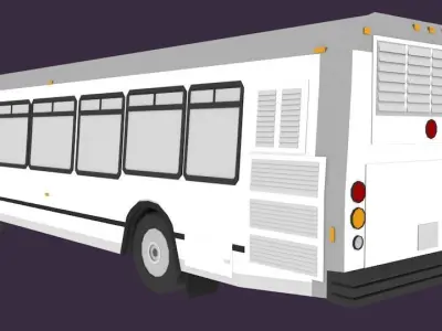 Metro Passenger Bus Low-poly 3D model