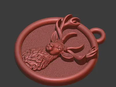 Majestic Stag Medallion 3D print model