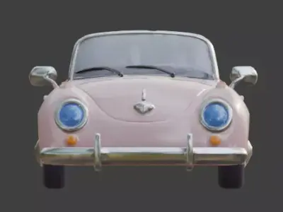Stylized 3D Valentine Convertible Car Model Low-poly 3D model